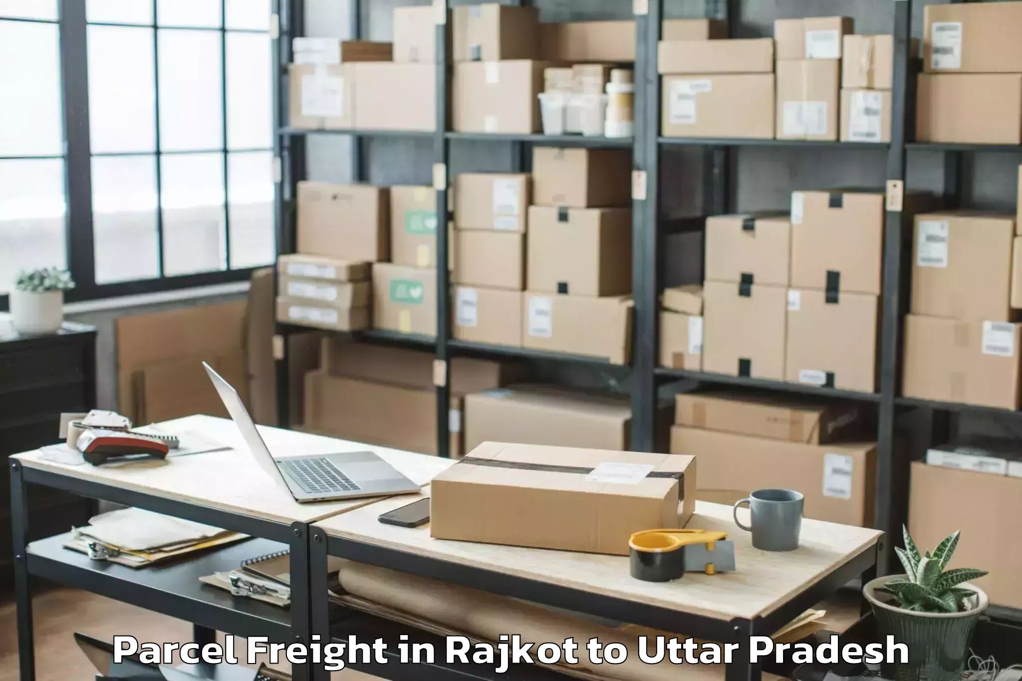 Trusted Rajkot to Haraiya Parcel Freight